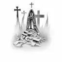 Cemetery Scary Dark Twisted tattoo design idea