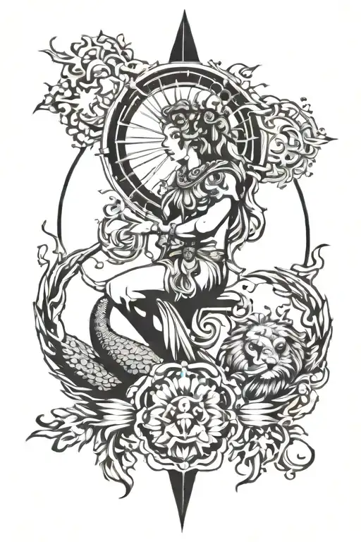 virgo sun, scorpio moon, aries rising tattoo design idea
