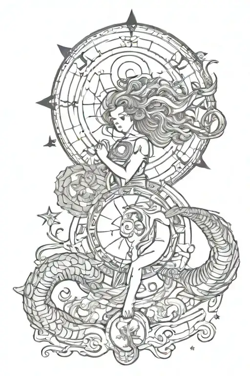 virgo sun, scorpio moon, aries rising tattoo design idea