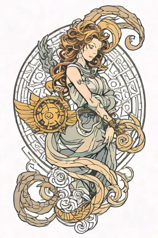 virgo sun, scorpio moon, aries rising tattoo design idea