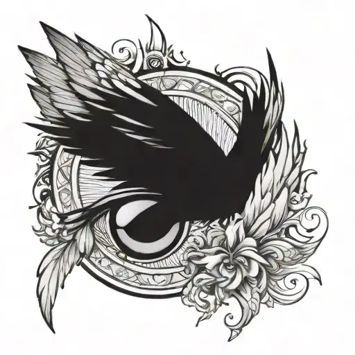 Eyes with wings seraphim tattoo design idea