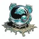 Crystal ball tattoo design idea