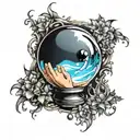 Crystal ball tattoo design idea