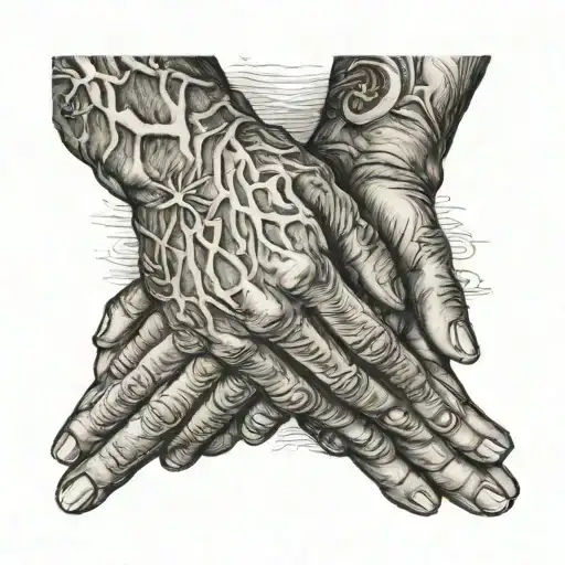 Firm handshake, detailed, slightly veiny hands tattoo design idea