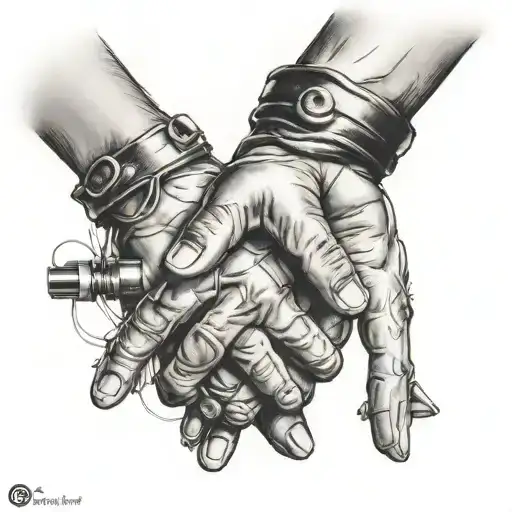 Firm and manly handshake tattoo design idea