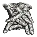 Firm handshake, detailed, slightly veiny hands tattoo design idea