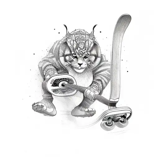 skateboard, weightliftig tattoo design idea