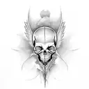 half angel half devil skull tattoo design idea