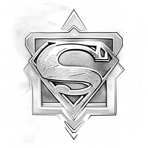 Superman symbol coverup tattoo design idea