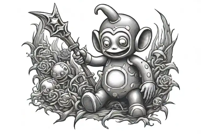 Horror Teletubby tattoo design idea