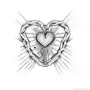 corazon real formado por dos manos cogidas tattoo design idea