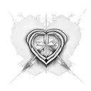 corazon real formado por dos manos cogidas tattoo design idea
