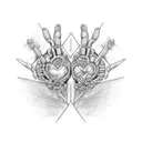 corazon real formado por dos manos cogidas tattoo design idea