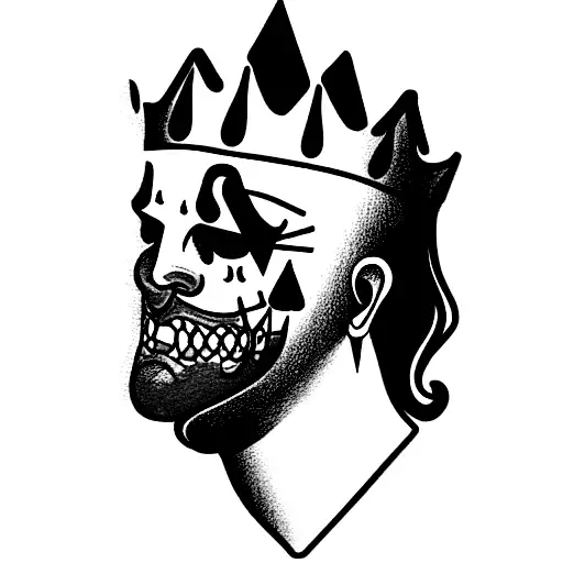 jack of all trades with jokers crown tattoo design idea