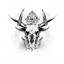 Gothic bull skull bdsm tattoo design idea