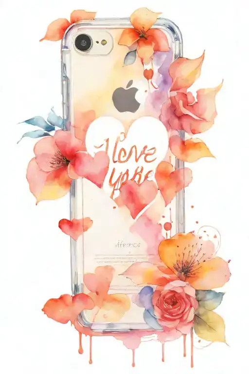 A iphone stating "I love you babe" with a heart.   tattoo design idea