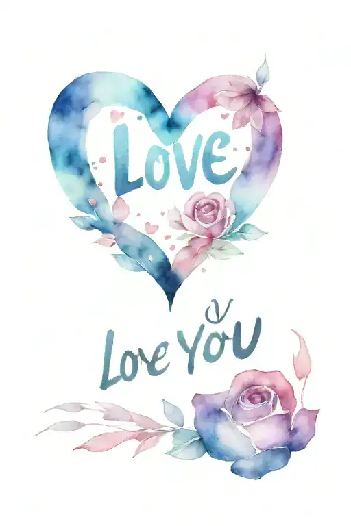 A page stating I love you babe with a heart.   tattoo design idea