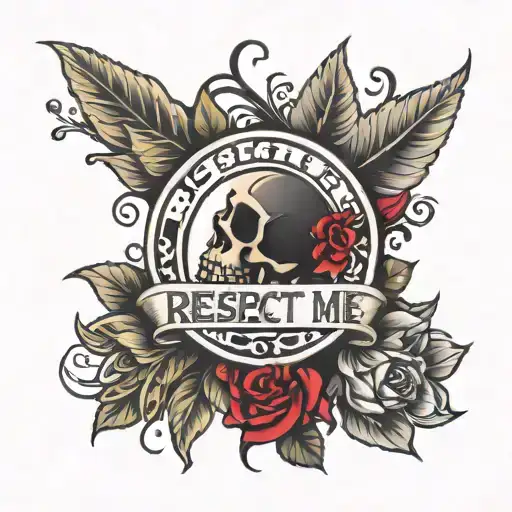 the words ' respect me' lyrics tattooed tattoo design idea