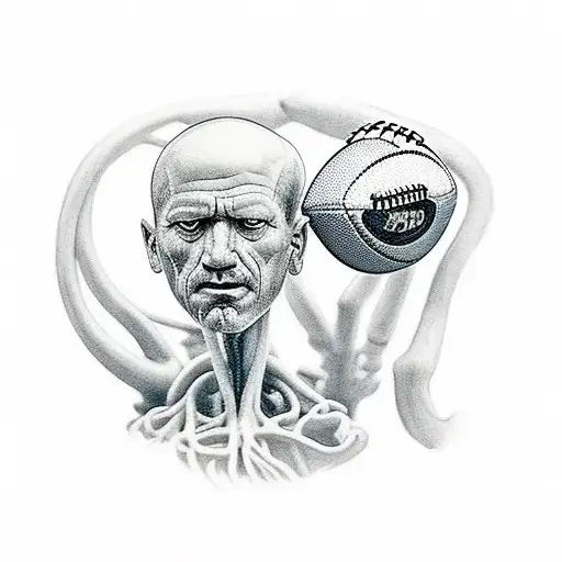 dad and son , son which play footbal tattoo design idea