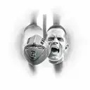 dad and son , son which play footbal tattoo design idea