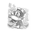 scrooge mcduck casino tattoo design idea