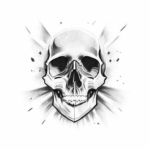 skull with american flag bandana red eyes tattoo design idea