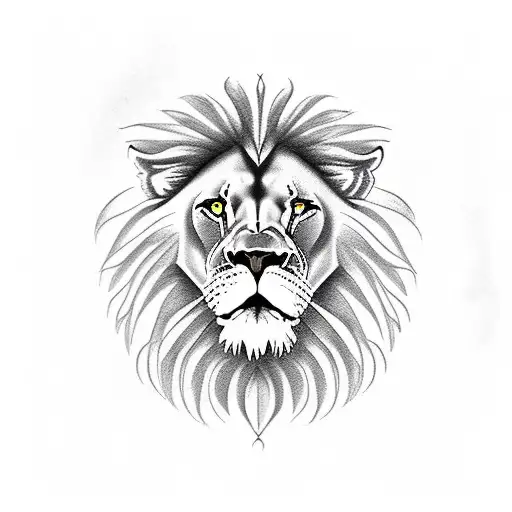 Lion face on inner bicep tattoo design idea