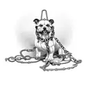 cerberus with chains and wire tattoo design idea