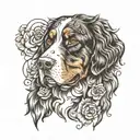bernese mountain dog male tatoo b/w tattoo design idea