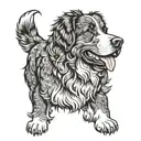 bernese mountain dog male tatoo b/w tattoo design idea