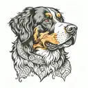 bernese mountain dog male tatoo b/w tattoo design idea