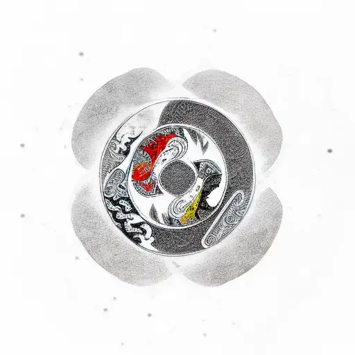 YIN ANDA YANG SAMURAI BONSAI tattoo design idea