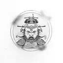 YIN ANDA YANG SAMURAI BONSAI tattoo design idea