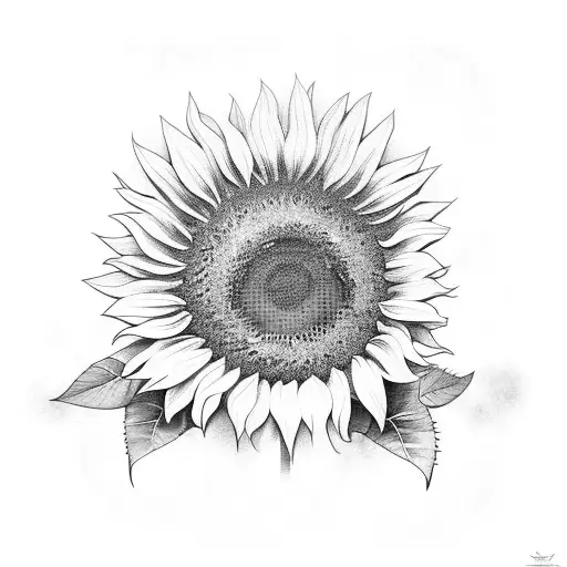 Sunflower tattoo design idea