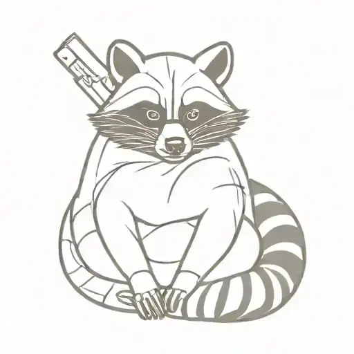 tactical police racoon tattoo design idea