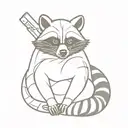 tactical police racoon tattoo design idea