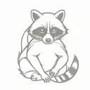 tactical police racoon tattoo design idea
