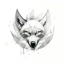 half wing balls wolf head tattoo design idea