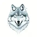 half wing balls wolf head tattoo design idea
