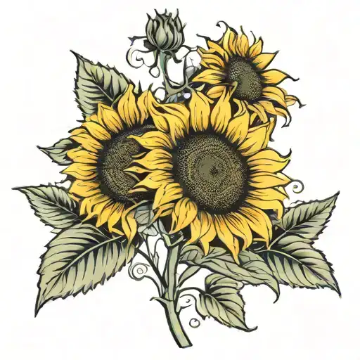 sunflower 1998 date of birth date tattoo design idea