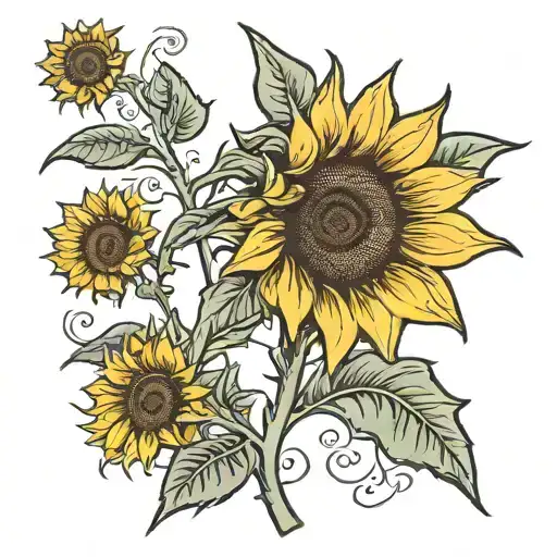 sunflower 1998 date of birth tattoo design idea