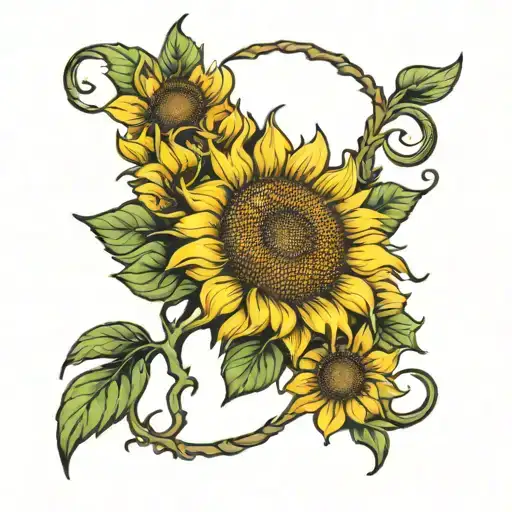 sunflower 1998 Leo zodiac sign incorporated tattoo design idea