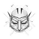anonymous mask in half with traces of electrical circuits, very detailed, with programming codes tattoo design idea
