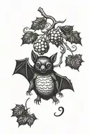 creepy fruit bat tattoo design idea