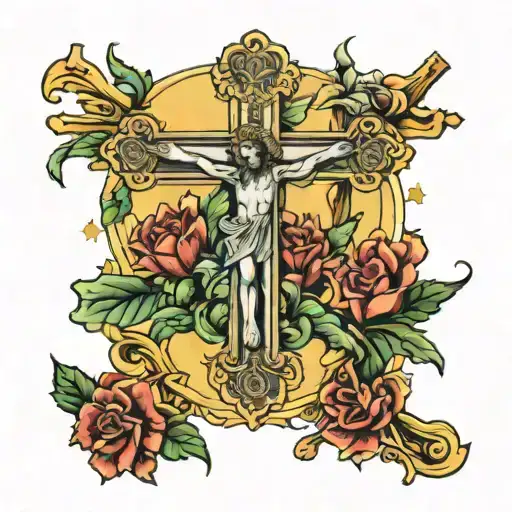 crucifix tattoo design idea