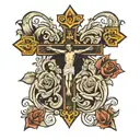 crucifix tattoo design idea