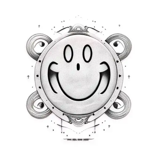 A sad smiley face crying  tattoo design idea