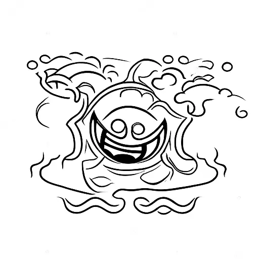 A sad smiley face crying  tattoo design idea