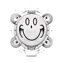 A sad smiley face crying  tattoo design idea