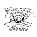 A sad smiley face crying  tattoo design idea